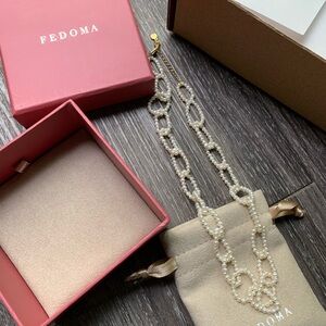 FEDOMA Pearl Link Necklace - Ivory Pearls
